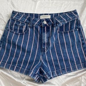 PacSun Striped Jean Shorts